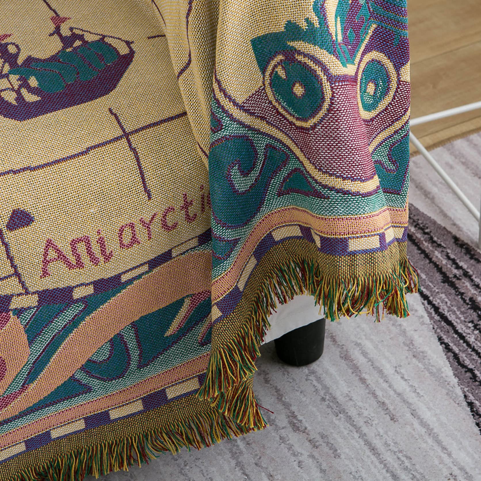 Amazon｜マルチカバー 北欧風 ソファカバー 世界地図 180cm*230cm