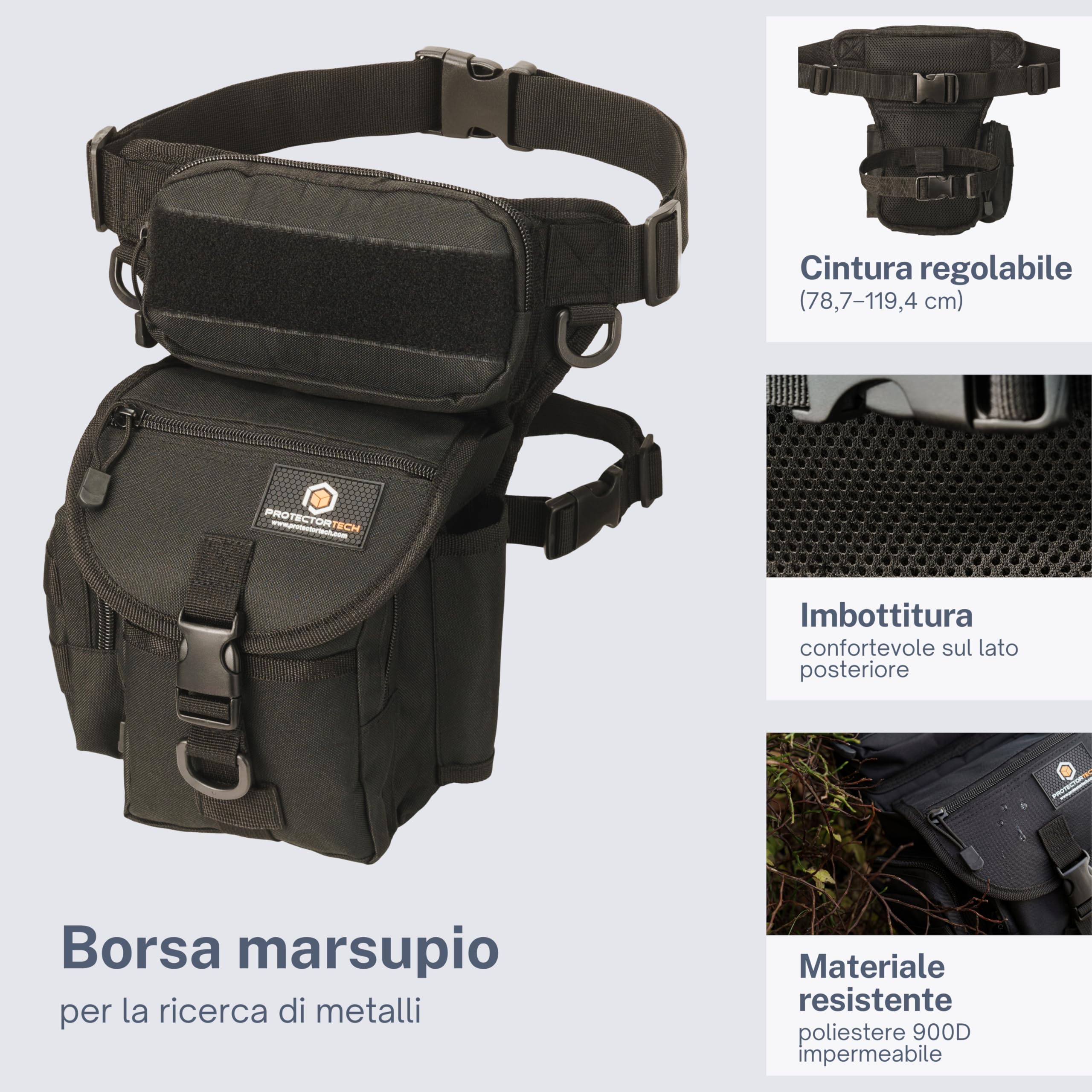 Borsa Marsupio per Metal Detector, Multiuso Pouch e Fondina per Pinpointer - Accessori per Metal Detector