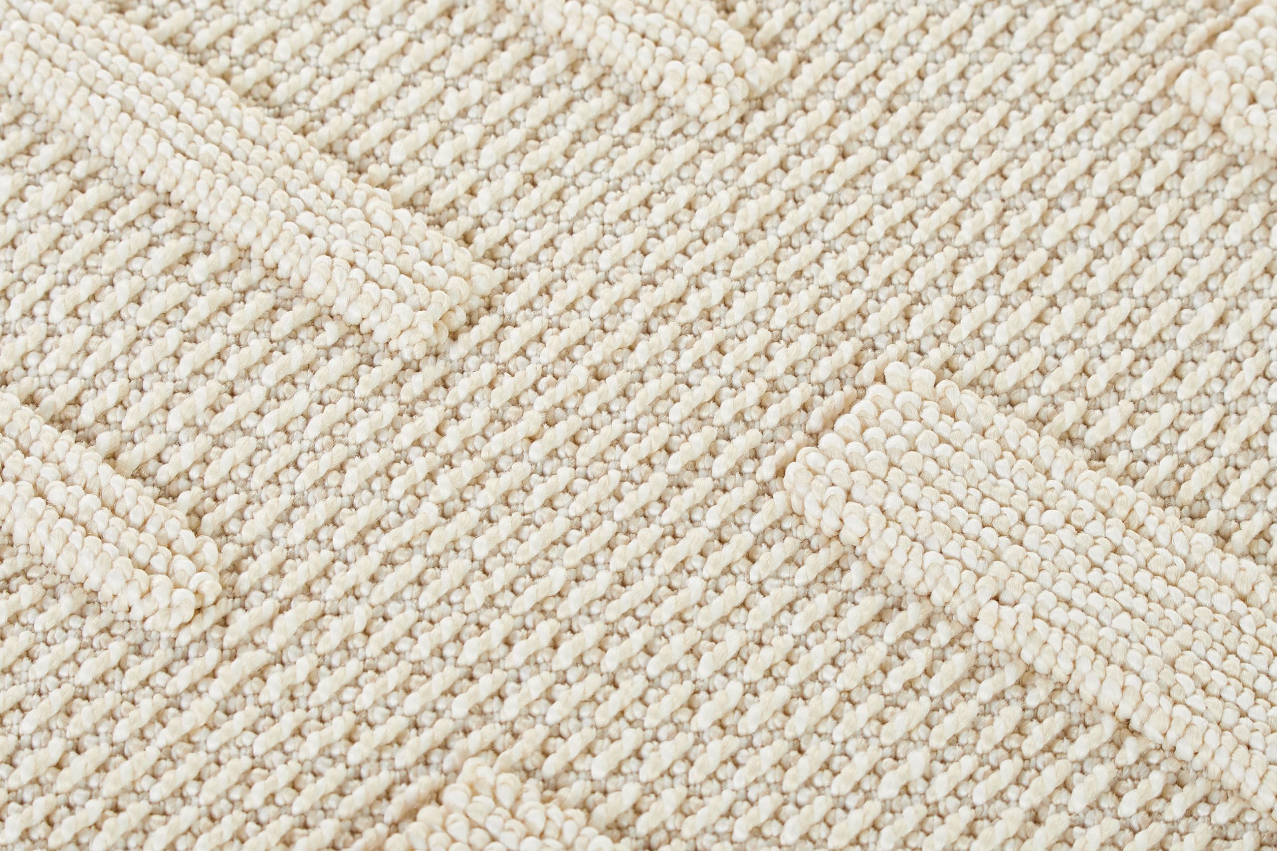 TAPISO Rio Loop Tapis Extérieur Intérieur à Franges Terrasse Balcon Jardin d'hiver Salon Cuisine Moderne Crème Rayé Aspect 3D Résistant aux Intempéries Oeko-TEX 200 x 300 cm