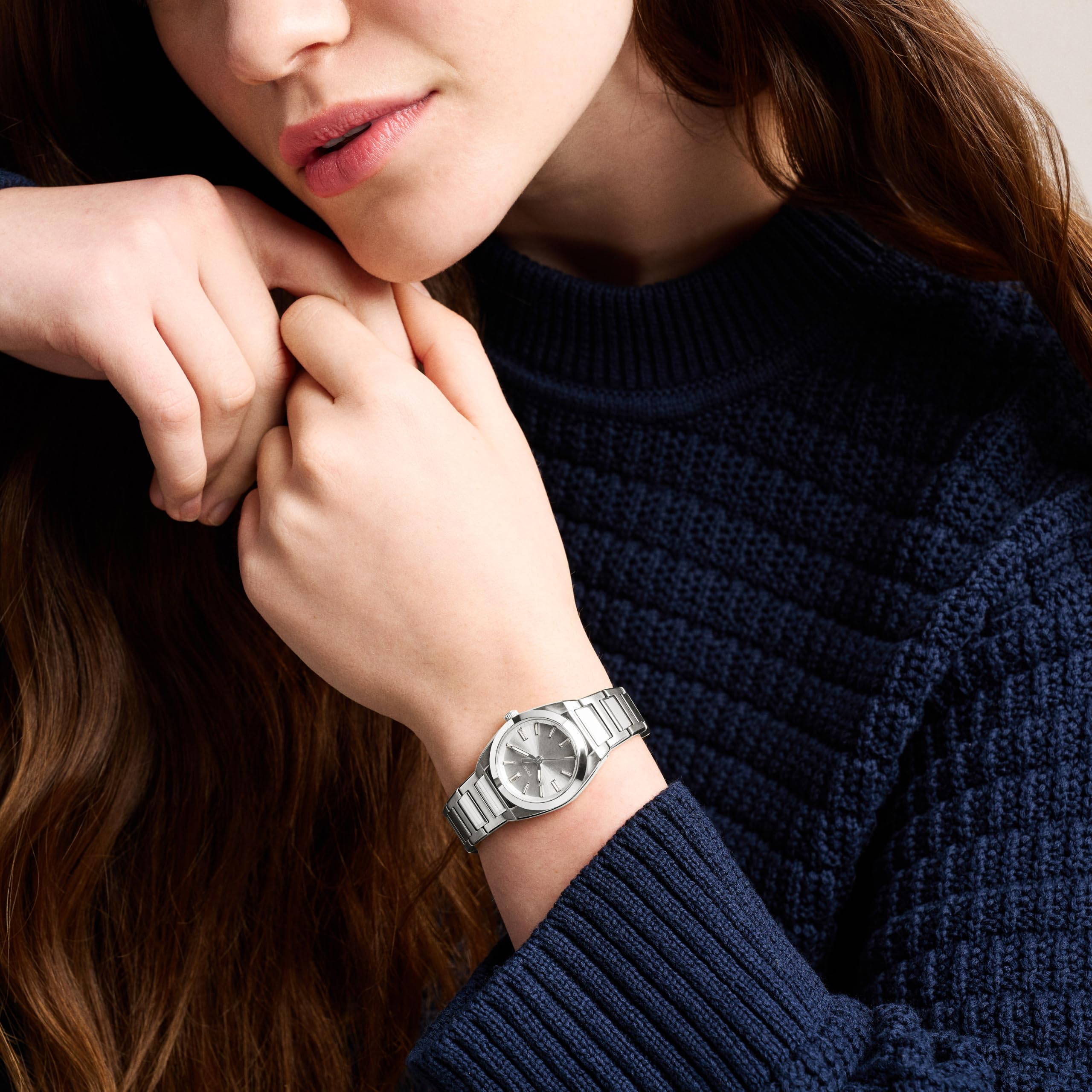 Fossil Everett Reloj para Mujer de Acero Inoxidable Color Plateado de 27MM, ES5490