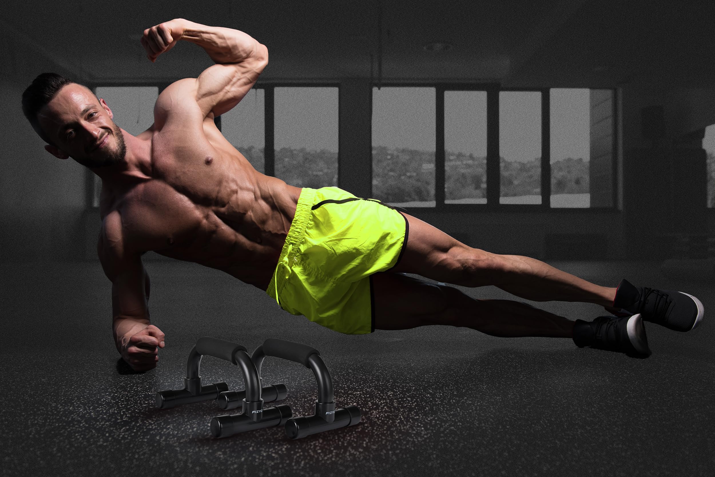 Phyzyo Push Up Bars 2er Set - Rutschfeste Liegestützgriffe Für Home Fitness