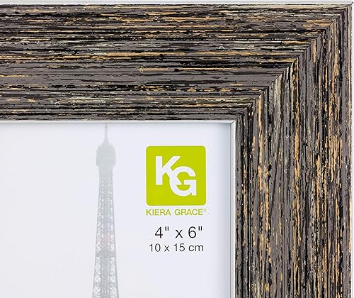 Miniatura 4 de Kiera Grace Emery - Marco de fotos único de resina, 4 x 6 pulgadas, color gris desgastado (paquete de 2)