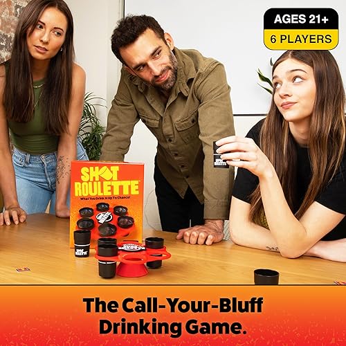 Miniatura 4 de Buzzed Shot Roulette por Relatable - El juego de beber ruleta rueda, juegos de beber para adultos, incluye 1 rueda de ruleta de tiro, 6 vasos, 12