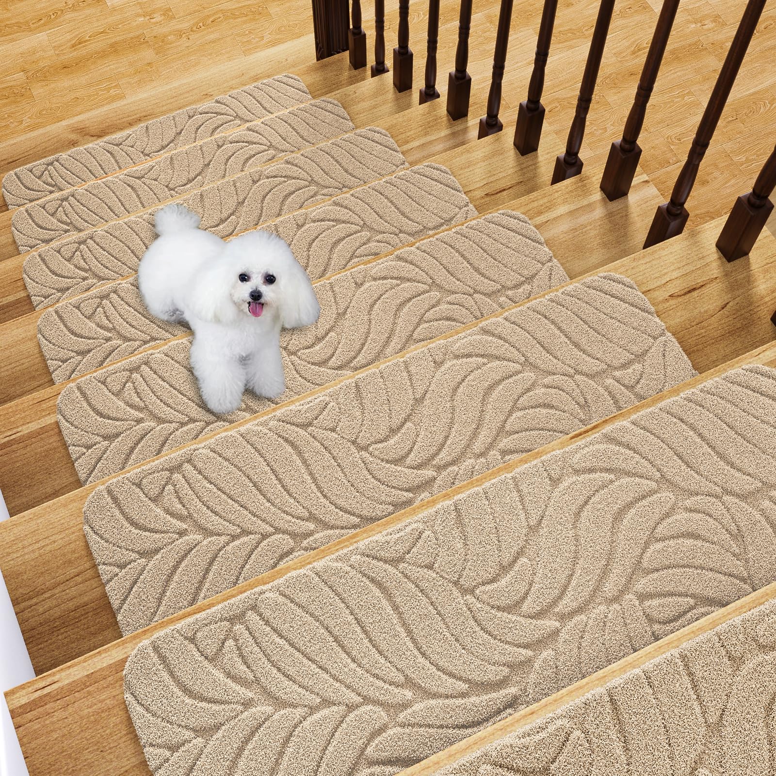 Fixmend Stair Treads Non Slip for Wooden Steps, 20.3 x 76 cm (15-Pack) — image 1