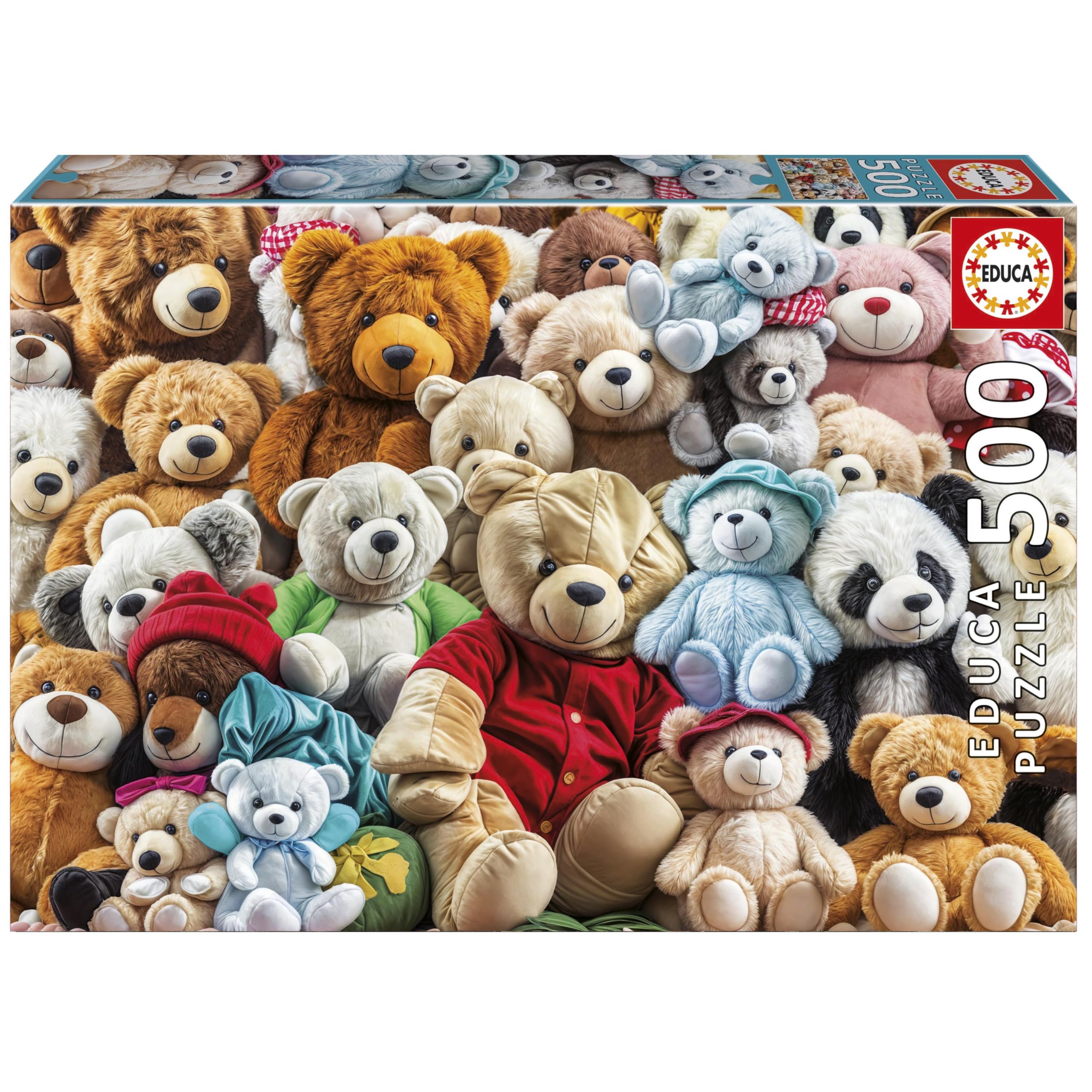 Educa - 500-teiliges Puzzle für Erwachsene | Teddybären. Inklusive Fix Puzzle-Kleber. Maße: 48 x 34 cm. Ab 11 Jahren (20242)