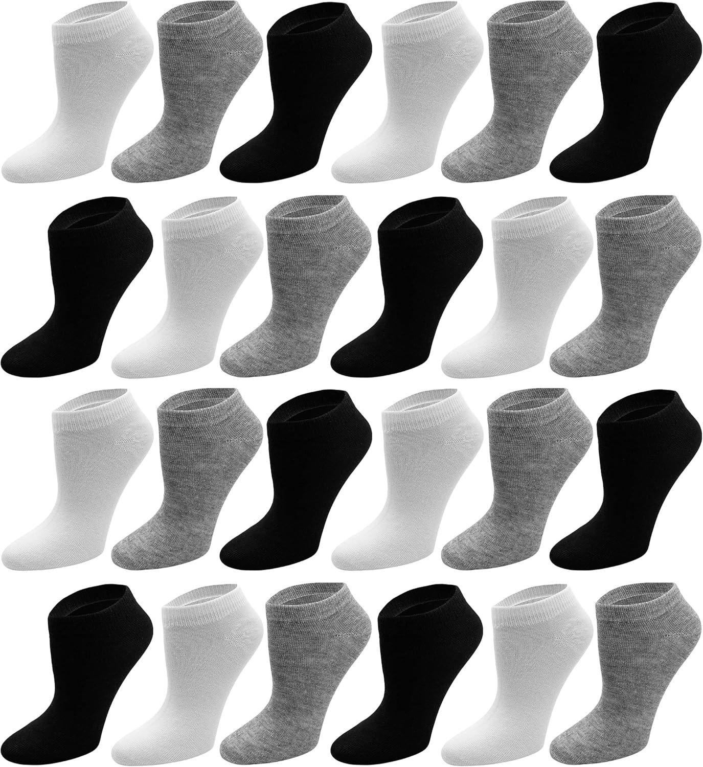 Winterlace 24 Pairs Ankle Socks for Women & Girls Bulk Pack, Fun Cute Low Cut No Show, Colorful Soft