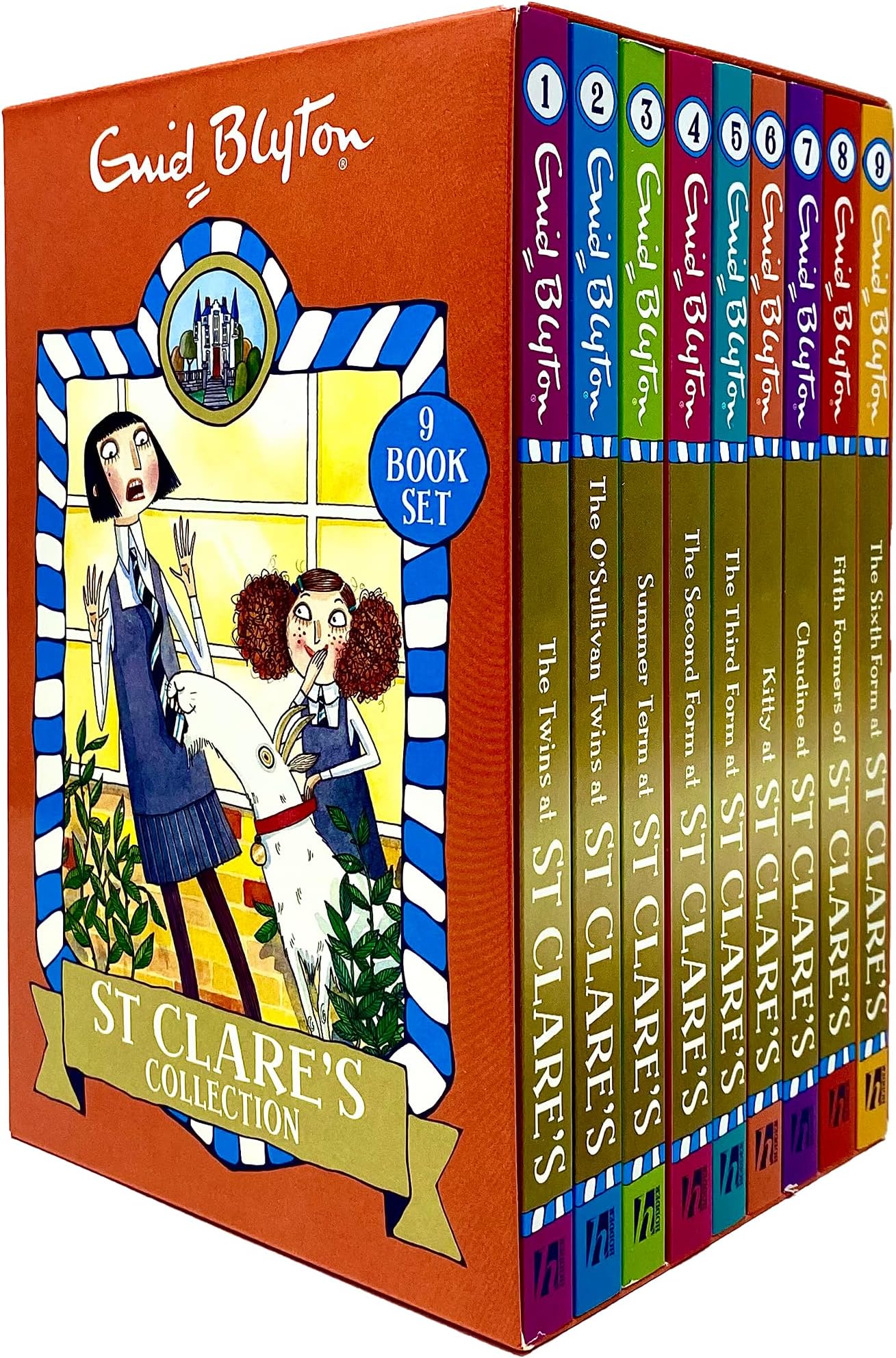 St Clare's Collection 9 Books Box Set by Enid Blyton (Sixth Form, Fifth Formers, Claudine, Third Form, Second Form, Summer Term, O'Sullivan Twins & Twins)