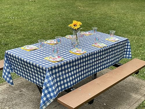 Miniatura 6 de Neatiffy Paquete de 6 manteles rectangulares de plástico de 54 x 108 pulgadas, para picnic, campamento, fiesta, banquete, desechables,