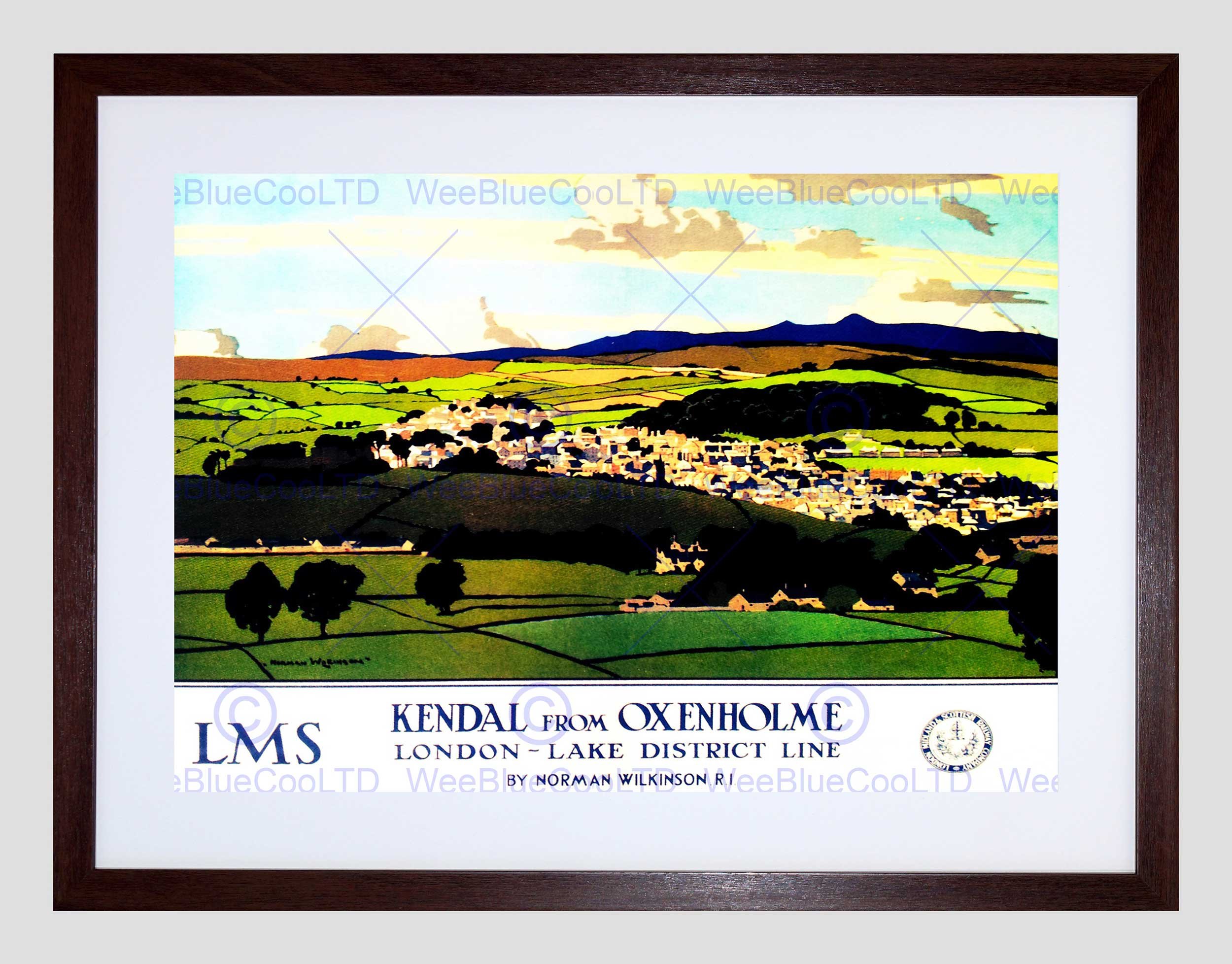 Wee Blue Coo Travel Kendal Cumbria England UK Lake District Valley Framed Wall Art Print