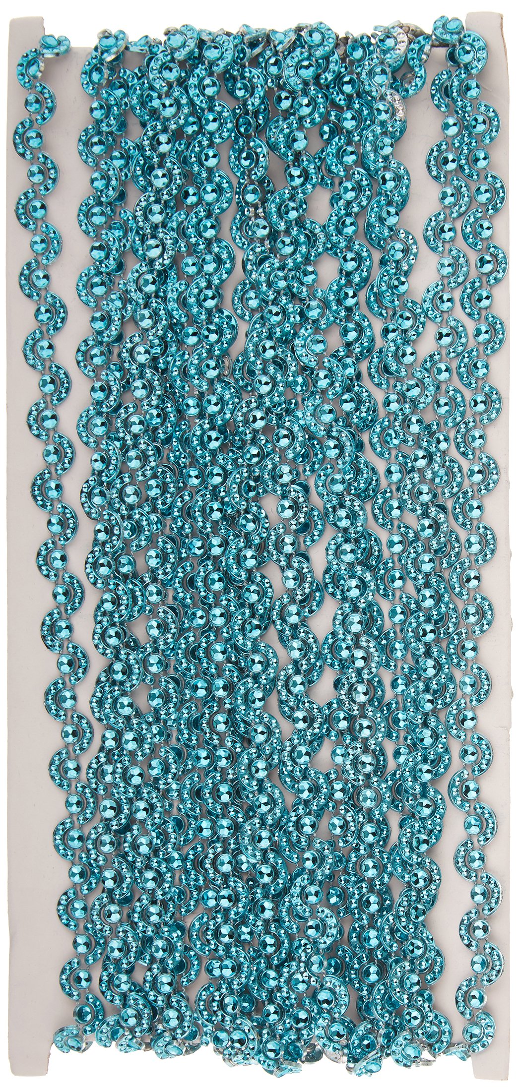 Homeford Firefly Imports Turquoise Wave Rhinestone Trim Strand, 7mm, 10 Yards