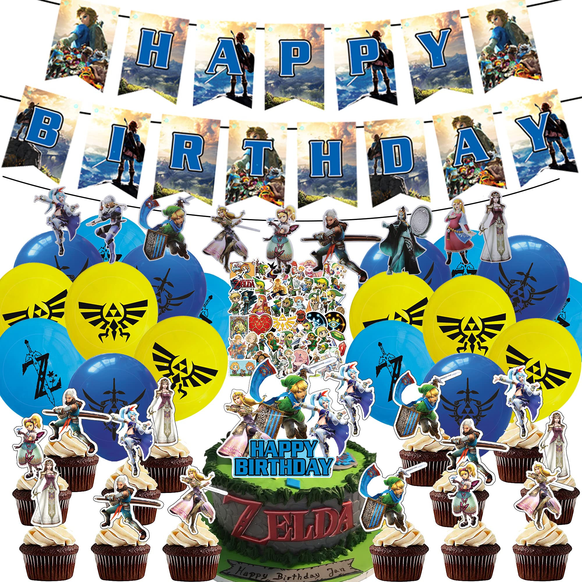 Buy 101 Pcs Zelda Birthday Party Supplies with Happy Birthday Banner