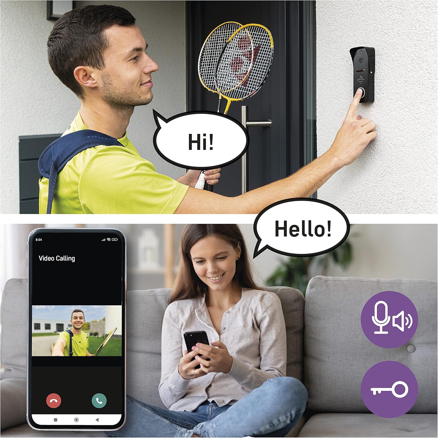 EMOS GoSmart IP-700A compatibility with smart home platforms and app download options.
