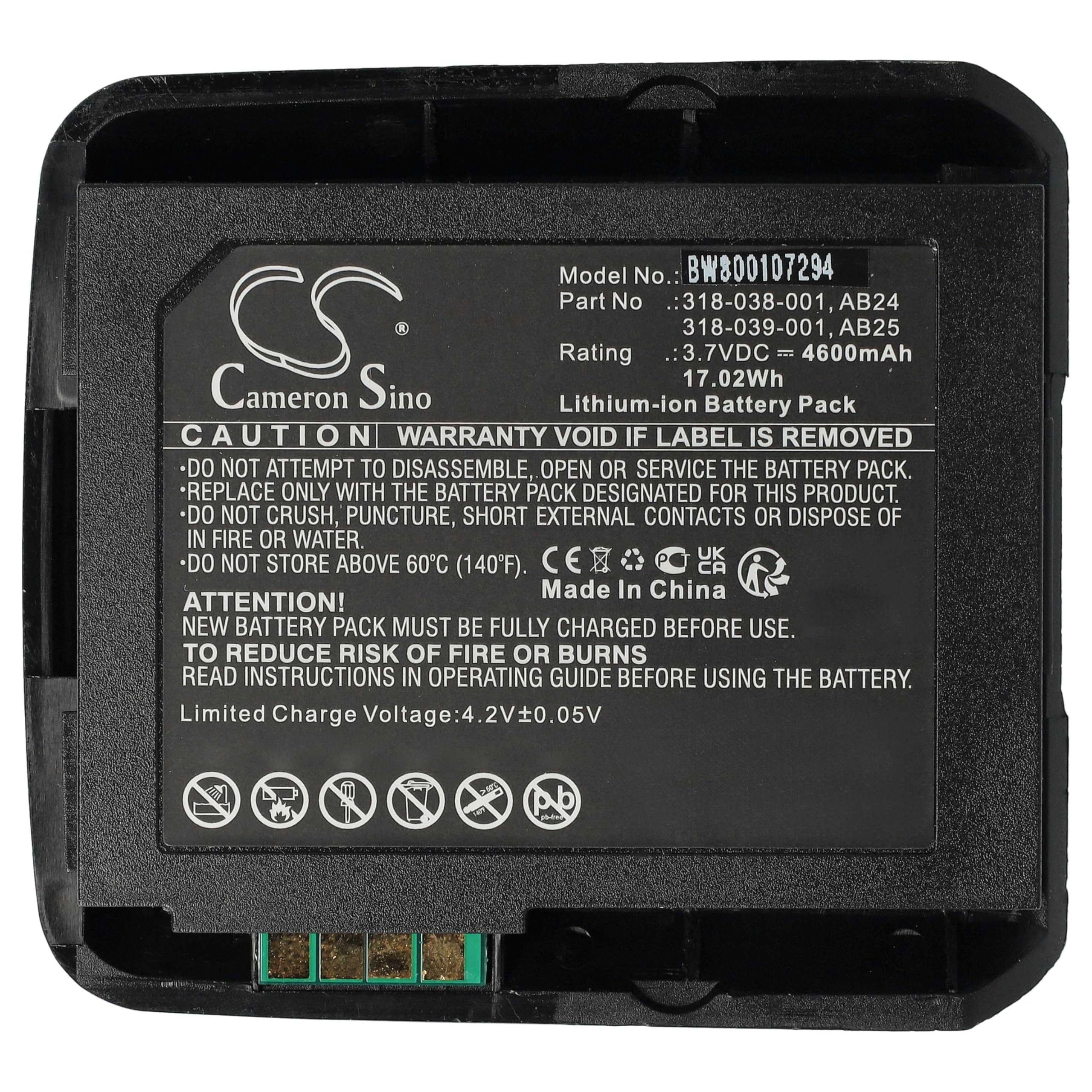 vhbw 2x batteria compatibile con Intermec CN50, CN51 lettore di codici a barre, POS (4600mAh, 3,7V, Li-Ion)
