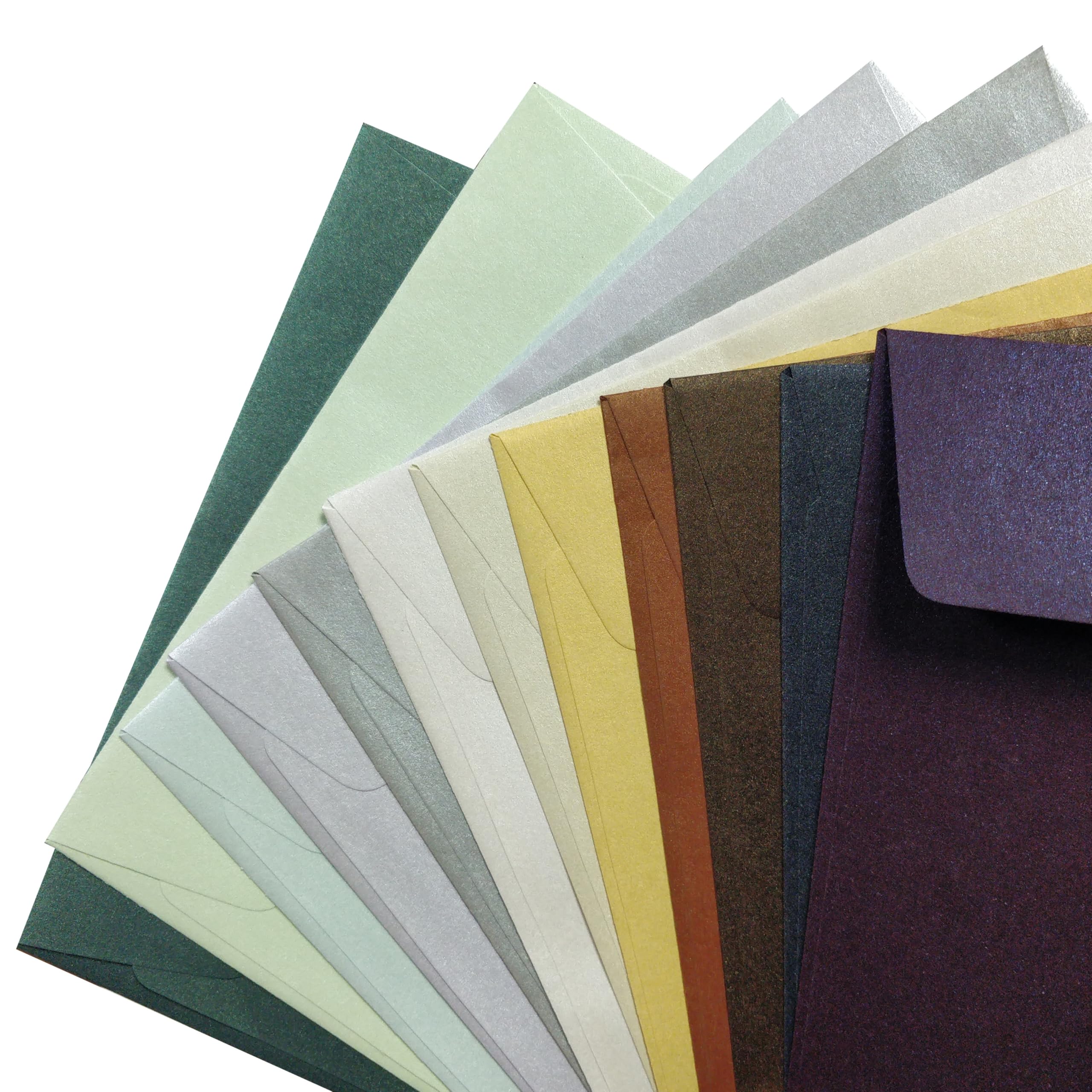 iCOUNT Buste Quadrate Metallizzate 17x17 cm, Multipack Assortito 130 Pezzi, 13 Colori Eleganti, Carta Perlata per Inviti, Biglietti, Eventi, Wedding, Ufficio (130, Colori Assortiti)