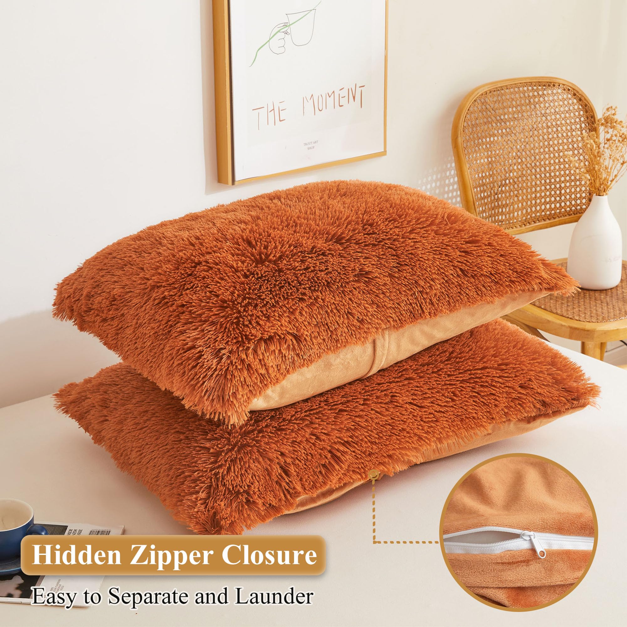 Lot De 2 Taies D'oreiller Pelucheuses En Fausse Fourrure à