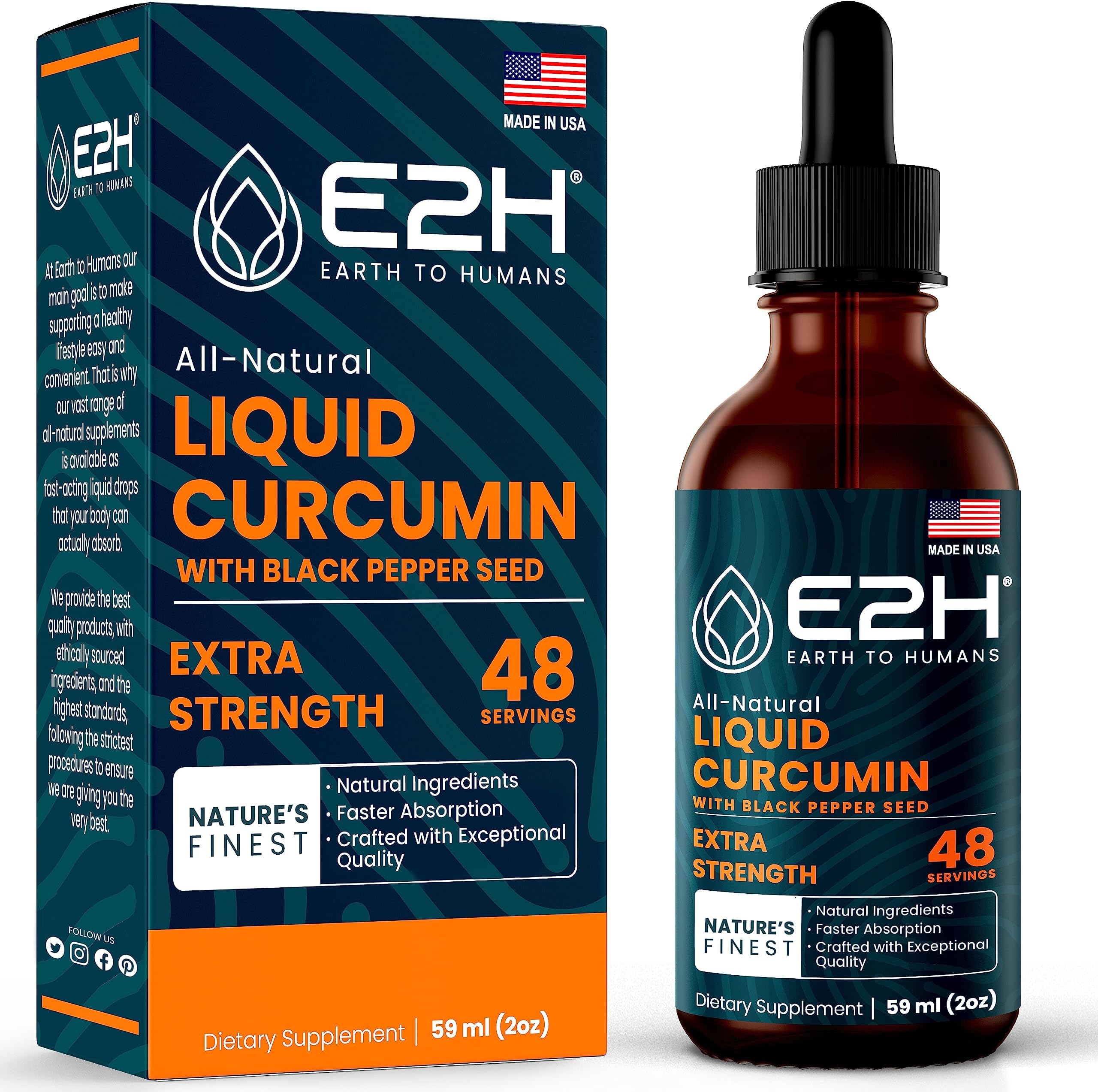 All-Natural Liquid Curcumin with Black Pepper Seeds