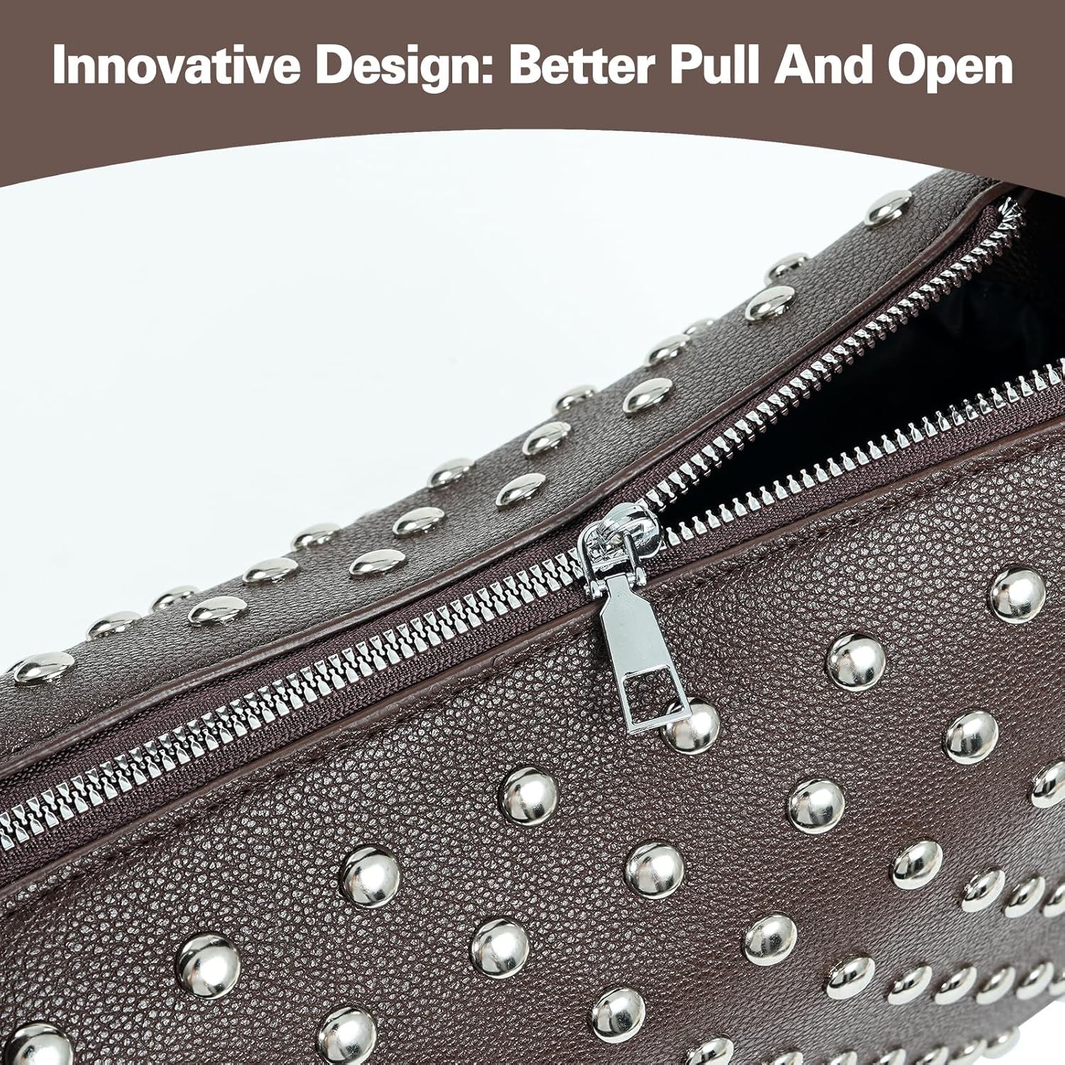 Studded Purses Y2k Shoulder Bag 90s Punk Women Small Shouder Purse Vegan Leather Designer Handbags Streetwear - Image 3