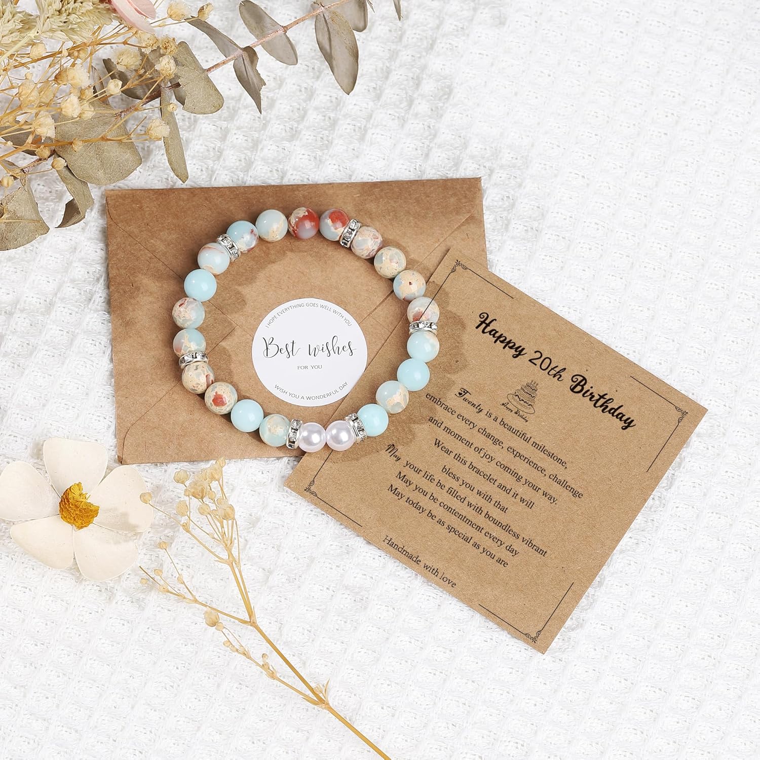 20th Birthday Gifts for Women Teen Girls Natural Stone birthday Bracelets Gifts for 20 Year Old Female Daughter Sister Best Friend 20th Birthday decorations 20th Birthday Gift Ideas, sky blue - Image 3
