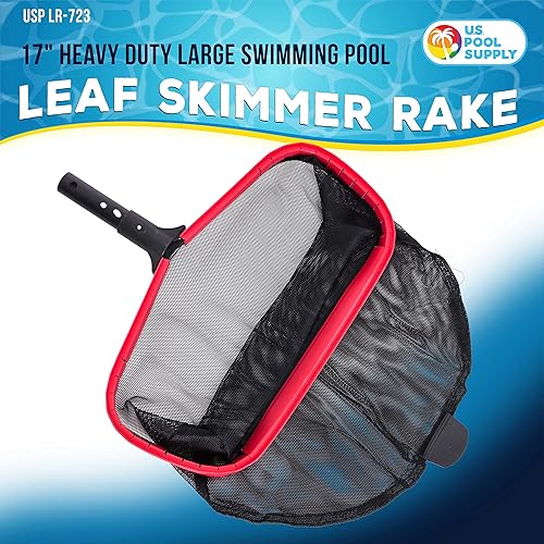 Miniatura 8 de U.S. Pool Supply Rastrillo profesional de lujo para piscina con bolsa de red profunda, resistente, marco de aluminio reforzado fuerte, limpieza más