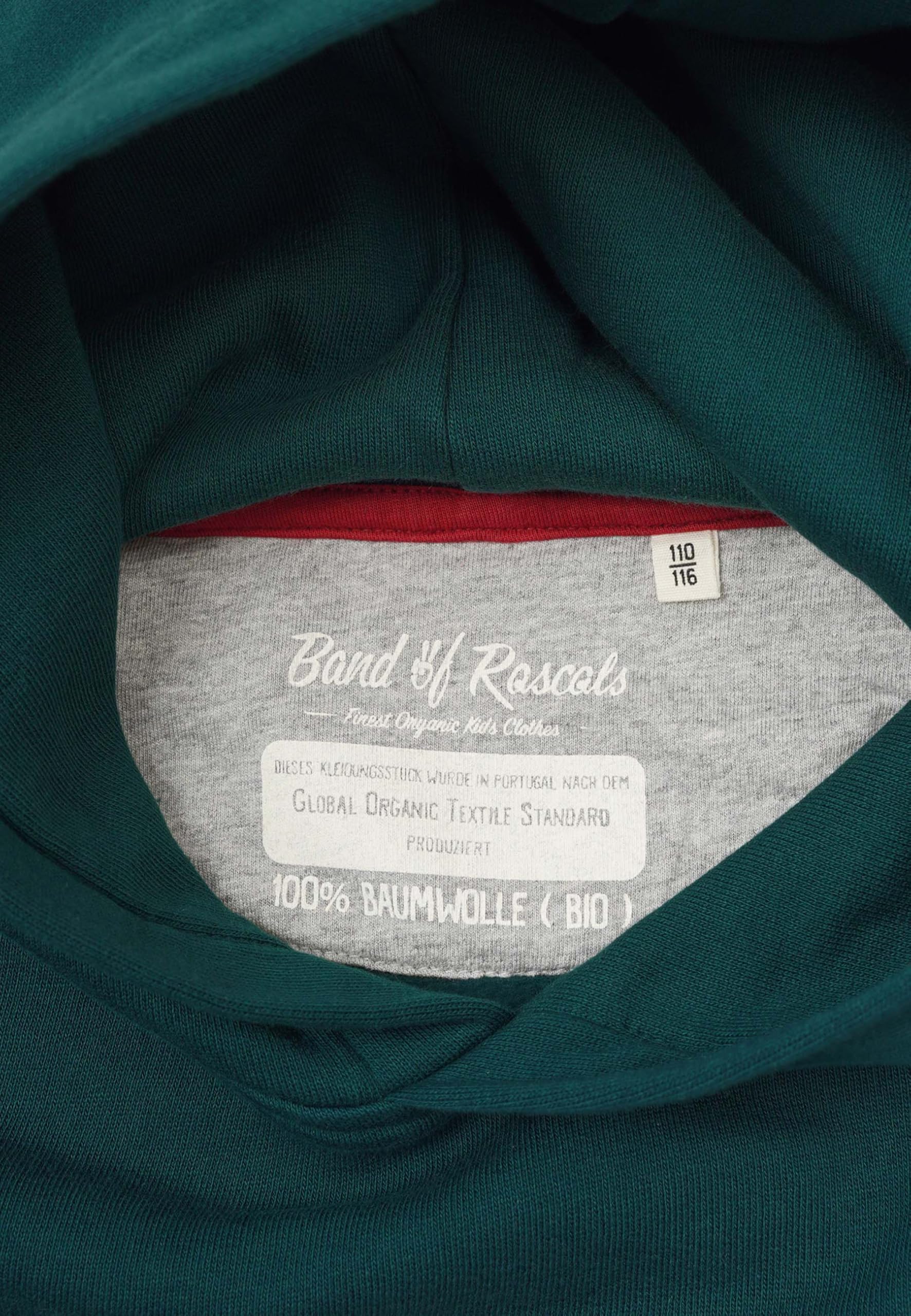 Band of Rascals Dziecięca bluza z kapturem DJ z bawełny ekologicznej, Racing-Green, 134