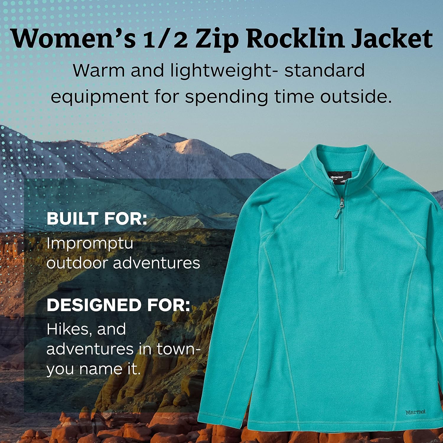 MARMOT Women's Rocklin 1/2 Zip Jacket | Lightweight, Fleece, Deep Jungle, Small - Image 2