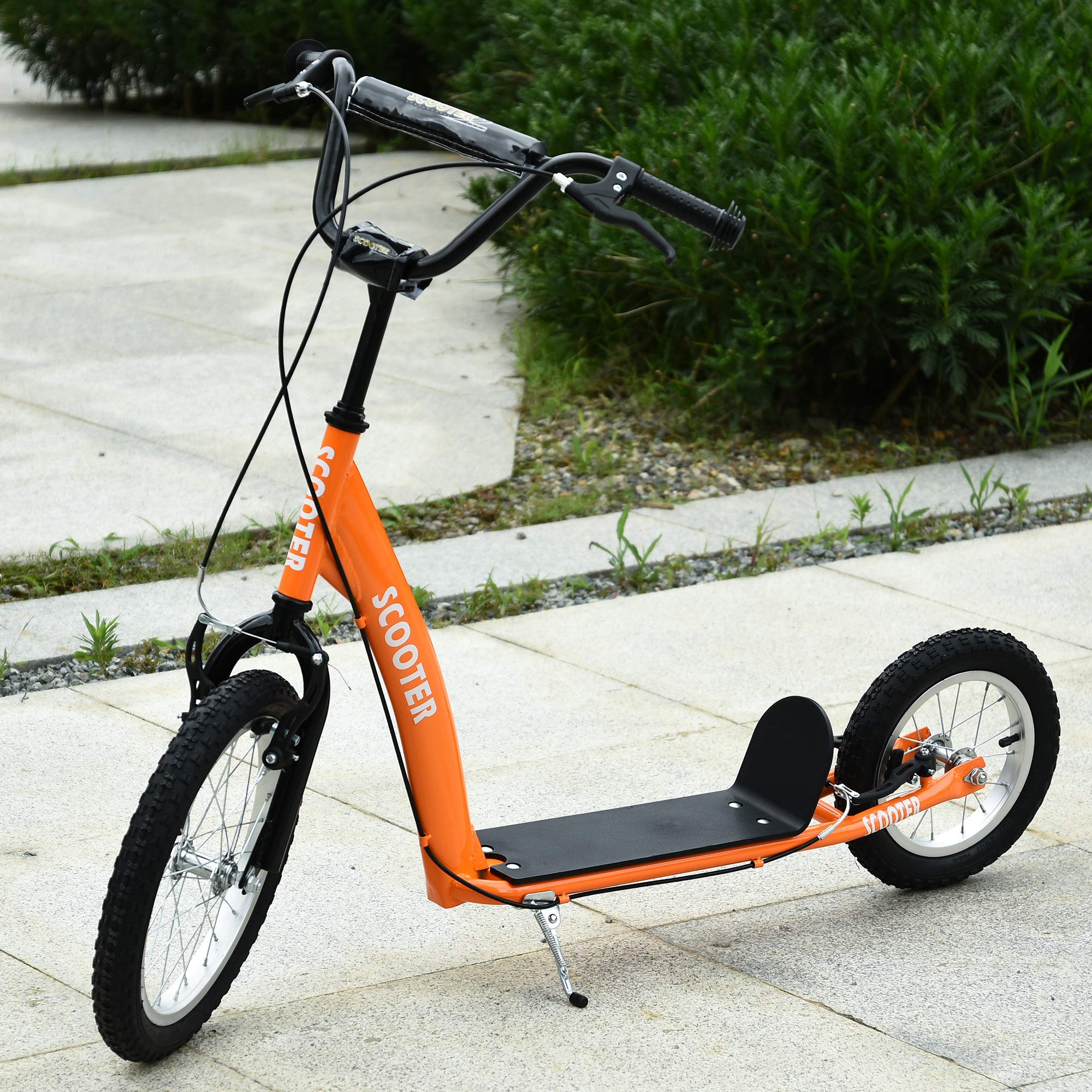 Aosom Youth Scooter Kick Scooter for Kids 5+ with Adjustable Handlebar 16