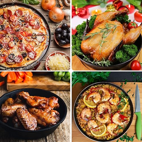 Miniatura 7 de Kslong 2pcs placa de metal para horno redondo modelo Pizza Shop DIY hornear herramientas para hornear pastel chasis antiadherente para hornear