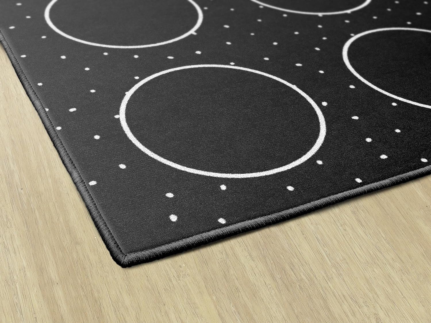 Flagship Carpets Books and Bows Bw Small Dots Educational Area Rug for Kids Room, Children's Classroom Rug for Teaching and Playroom, 7'6" X 12'
