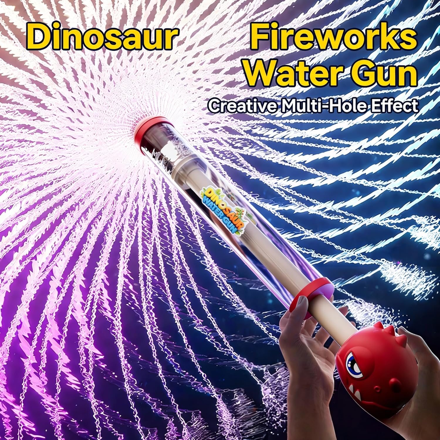 Fireworks Water Gun, Unique Umbrella-Shaped Spray Squirt Gun, High Pressure Water Blaster for Summer Pool Party, Beach, Backyard Games, Romantic Firework Water Toy for Couples, 4 Pack