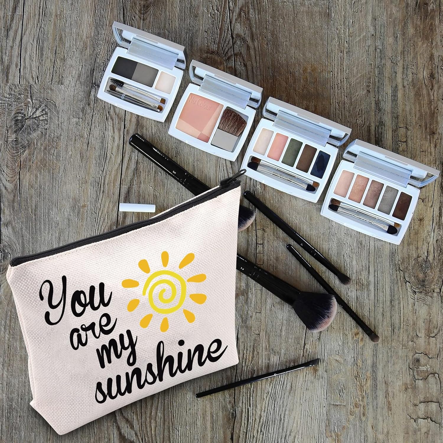 LEVLO Sunshine Makeup Bag You Are My Sunshine Makeup Bag Sunshine Zipper Bag Gift For Her (You are my sunshine) image 4