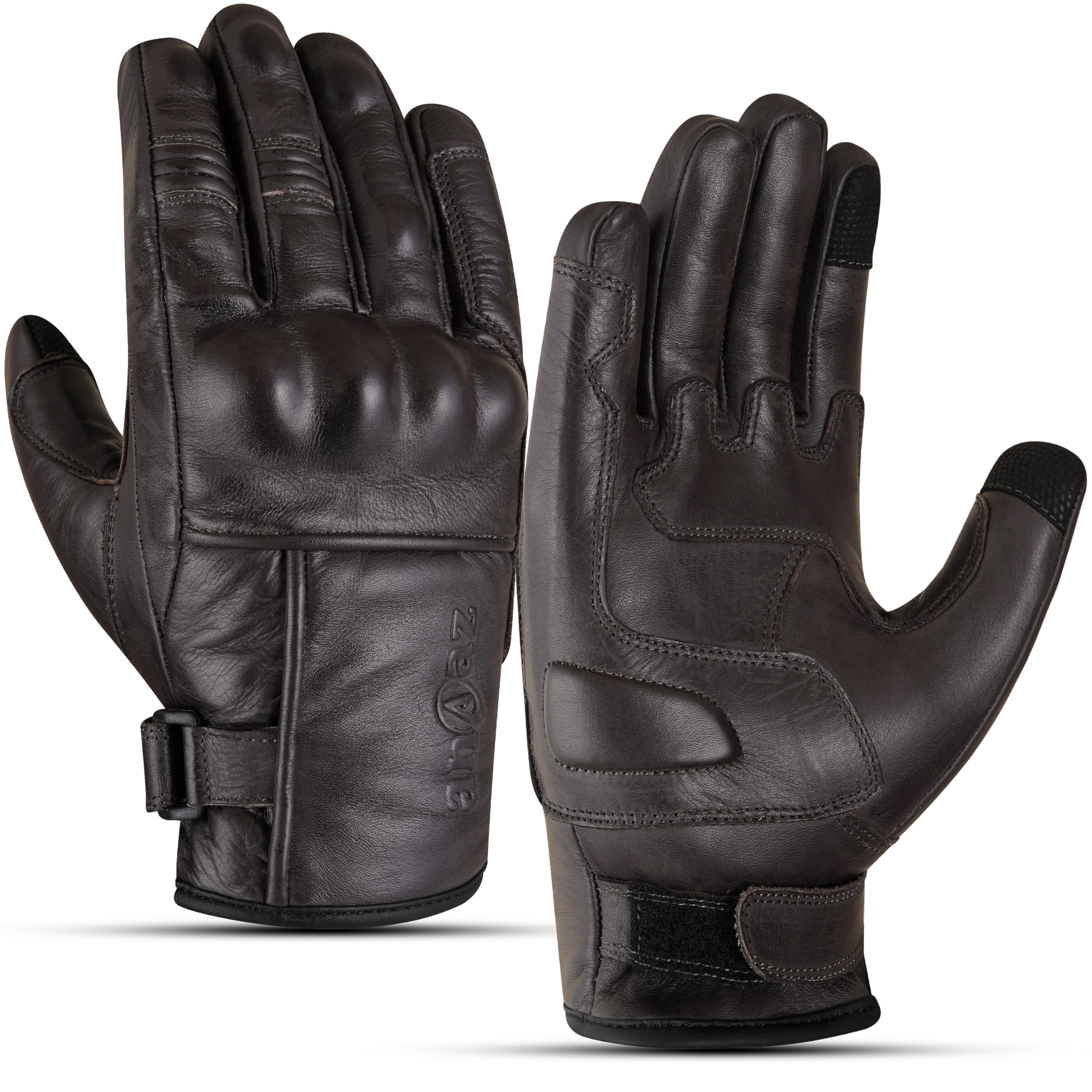 Men Motorbike Leather Gloves Motorcycle Sports Armoured Glove Protective Black