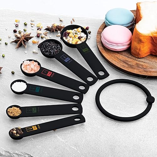 Miniatura 10 de Fox Run Juego de 6 cucharas medidoras de plástico color blanco 16 x 9 x 3 pulgadas