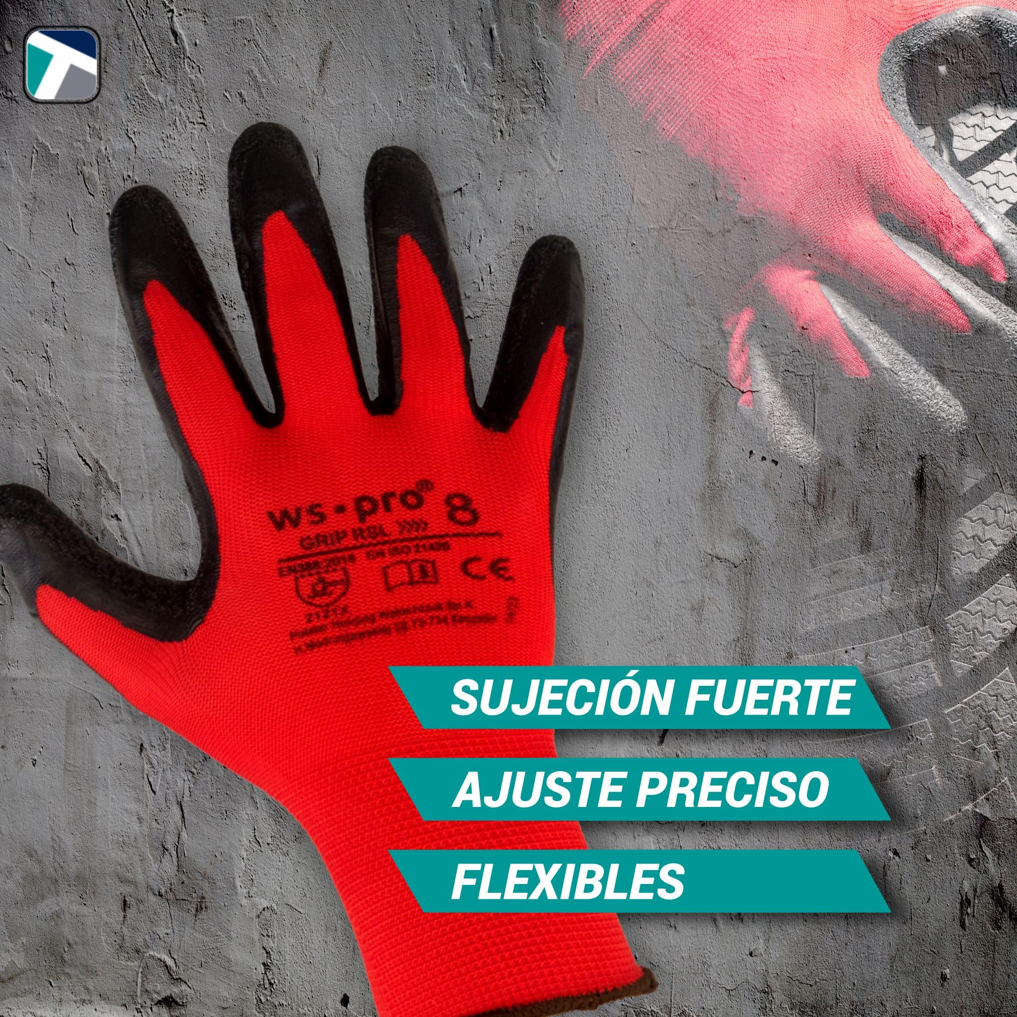 Trevendo Guantes de trabajo - guantes de montaje sólidos con revestimiento de látex, talla 9, 60 pares