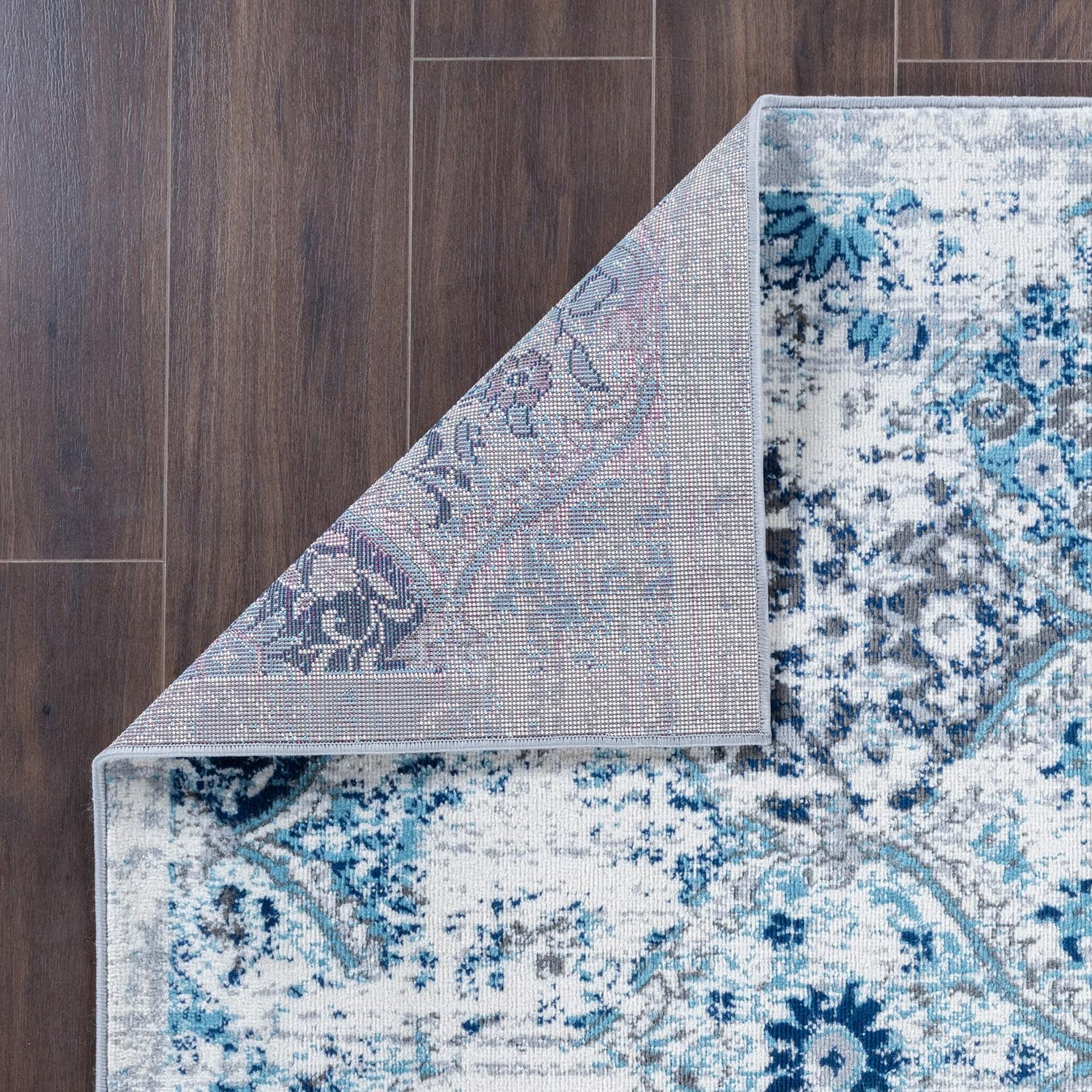 Rugshop Trellis Bordered Moroccan Runner Rug 2' x 7' Blue