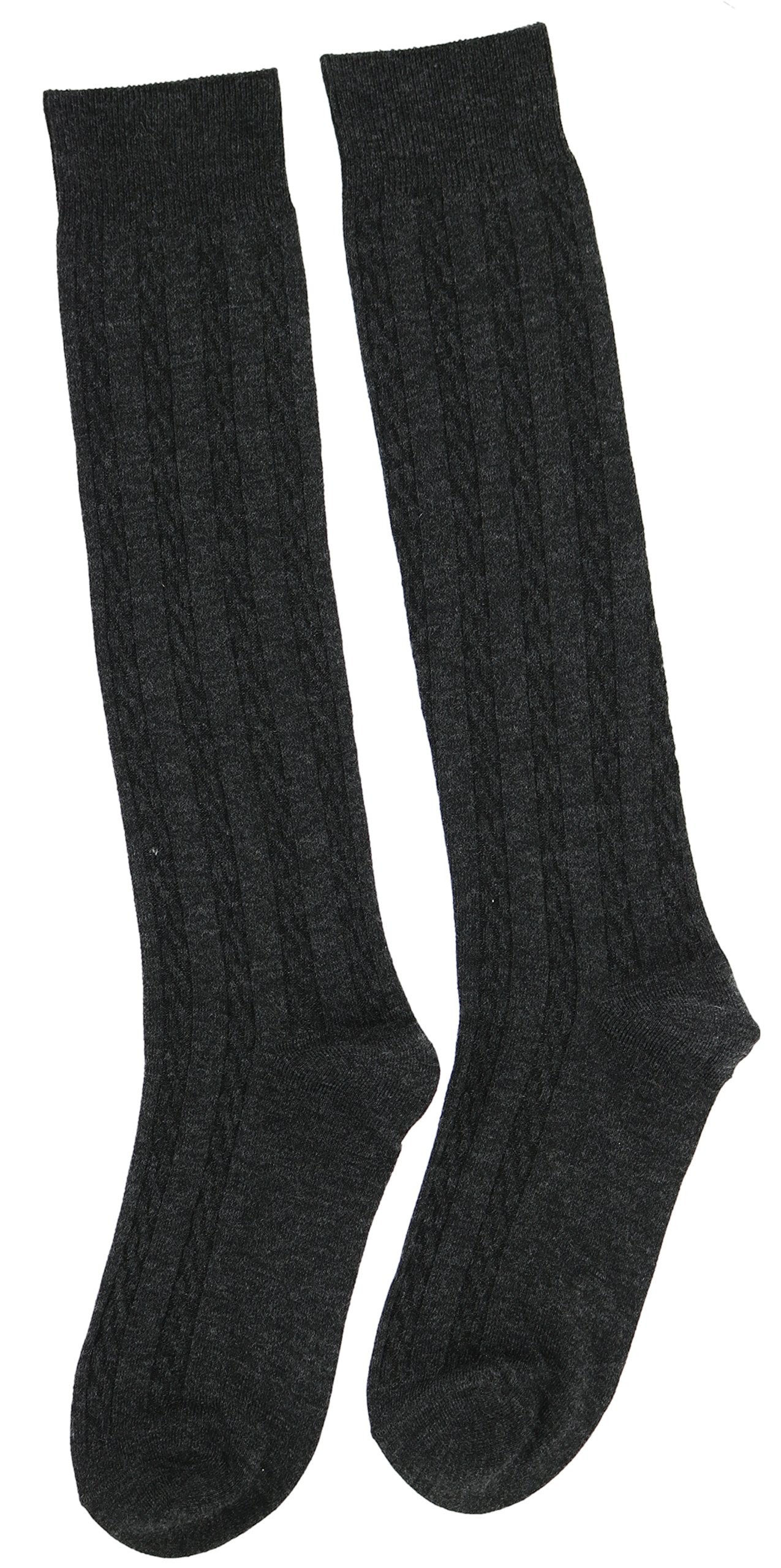 SuperPrima Women's 70% Cotton Classic Cable Knit Knee High Socks