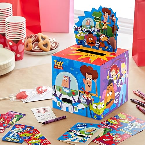 Miniatura 2 de Hallmark DisneyPixar Toy Story Tarjetas de San Valentín y buzón para intercambio de clases escolares para niños (1 caja, 32 tarjetas de San