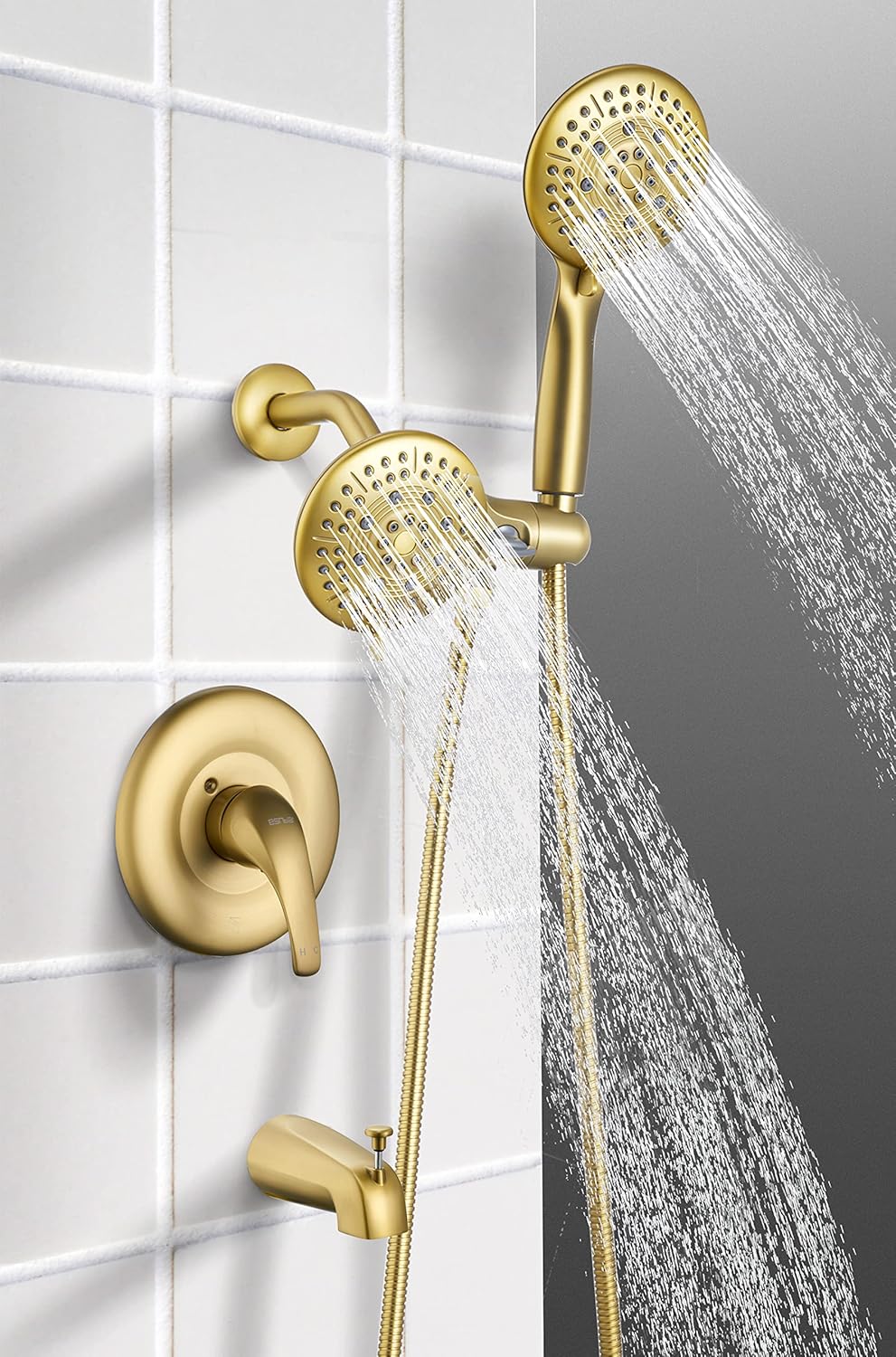 ESNBIA Shower Tub Kit, Tub and Shower Faucet Set（Valve Included) with