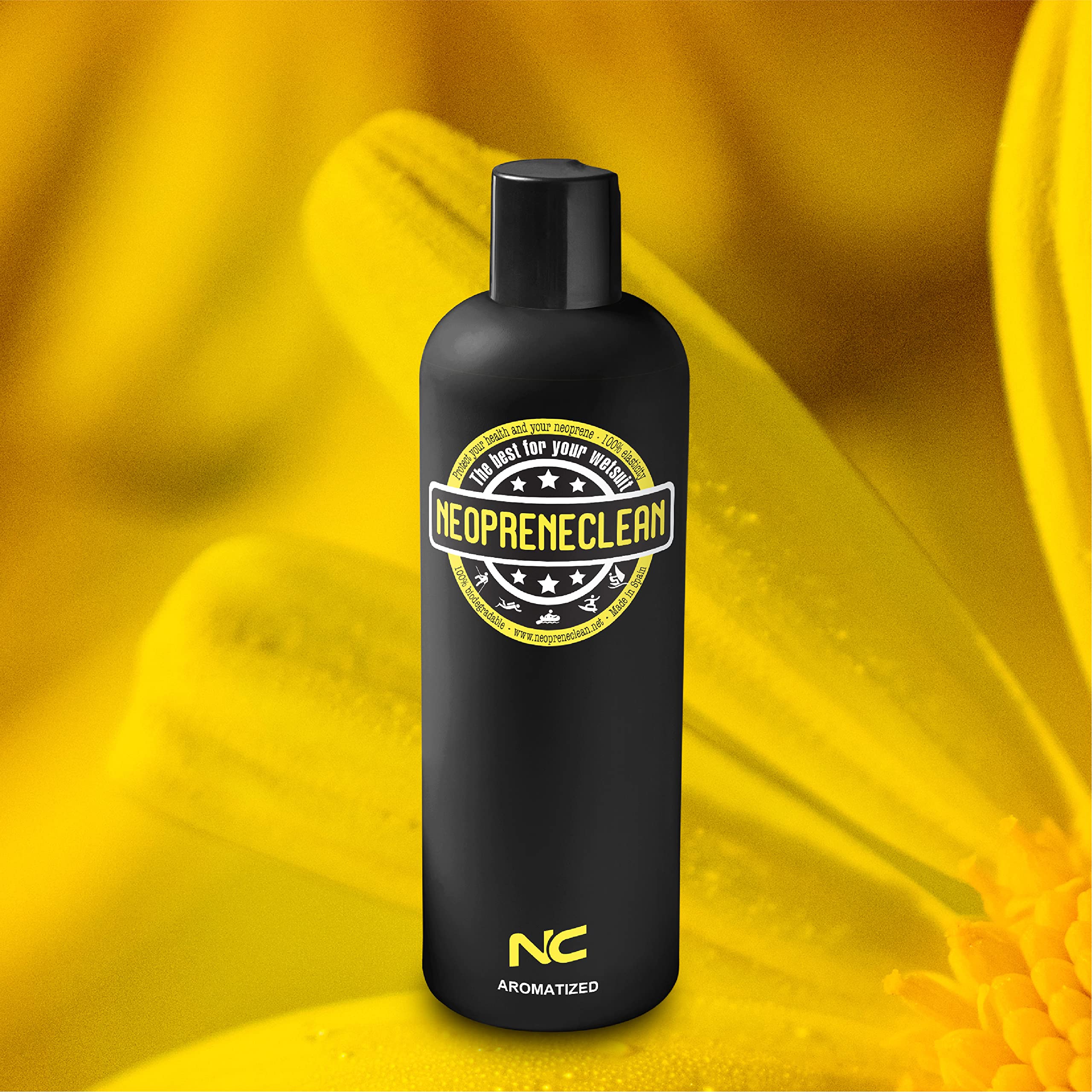 NeopreneClean Detergente per Neoprene Aroma Naturale. Senza risciacquo. 100% biodegradabile. Prodotto consigliato dalla FESURFING. (500 ml, naturale)