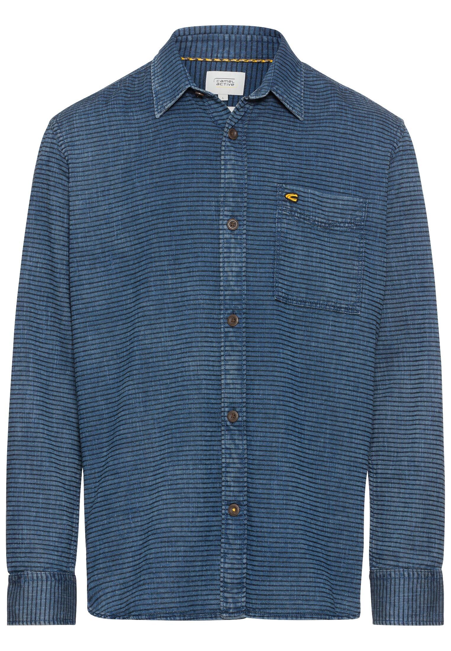 Camel Active Herren Jeanshemd - Reine Baumwolle, Regular Fit, Mit Logostickerei