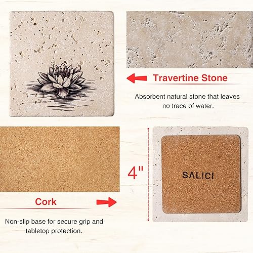 Miniatura 4 de Juego de 4 posavasos absorbentes de piedra para bebidas, bonitos posavasos para escritorio, decoración de libélula, protección de mesa, adecuados