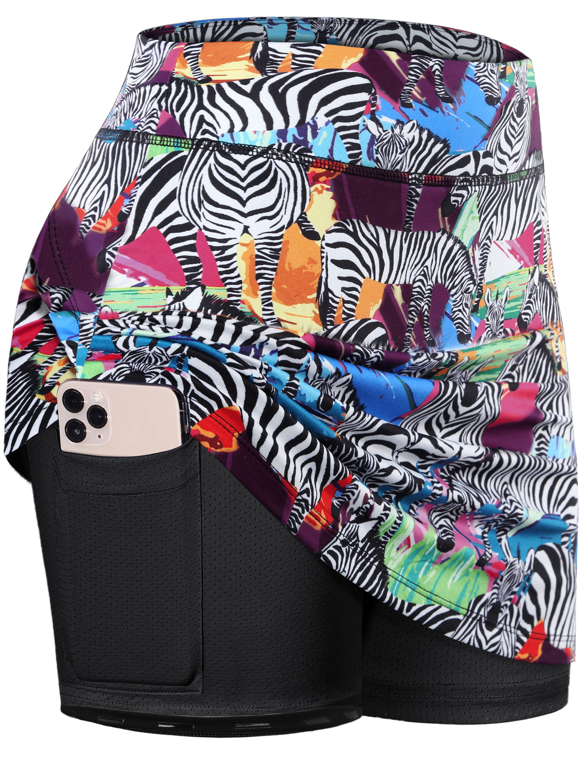 Tennis Skirts for Women with Pockets High Waisted Athletic Golf Skorts Skirts, Zebra 2.0, Medium-image-28