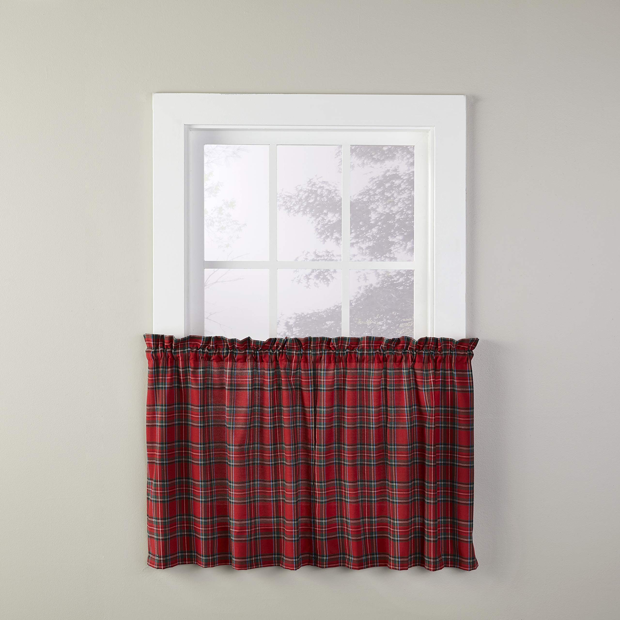 Rideaux à carreaux rouge SKL Home 145x91 cm pour fenêtre