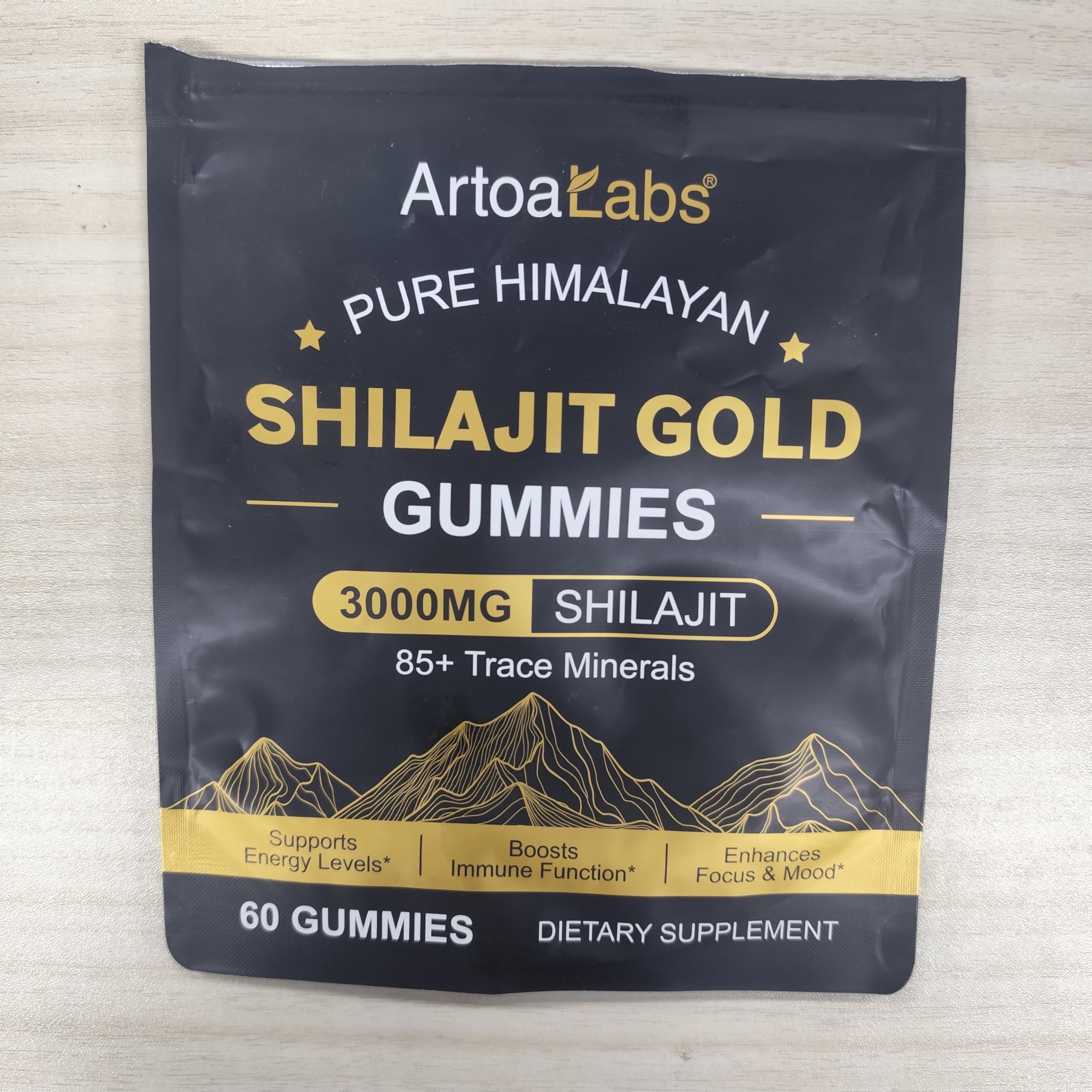 Shilajit - Orsetti gommosi 3000 mg, puro Himalaya Shilajit oro, oltre 85 oligoelementi, supporta il livello di energia, il sistema immunitario (1)