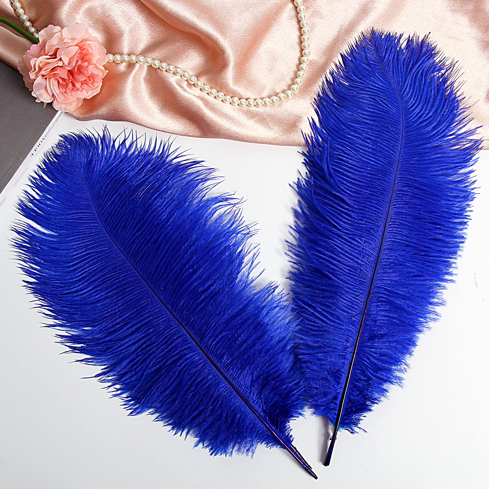 12 piume di struzzo bianche naturali, 40-45 cm, per matrimoni, feste, centrotavola, Pasqua, Gatsby e decorazioni per la casa