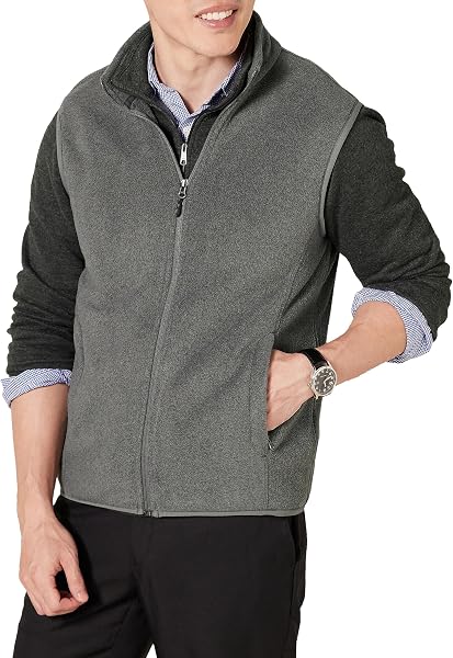 Amazon Essentials Men's Full-Zip Polar Fleece Insulated Vest (Available in…