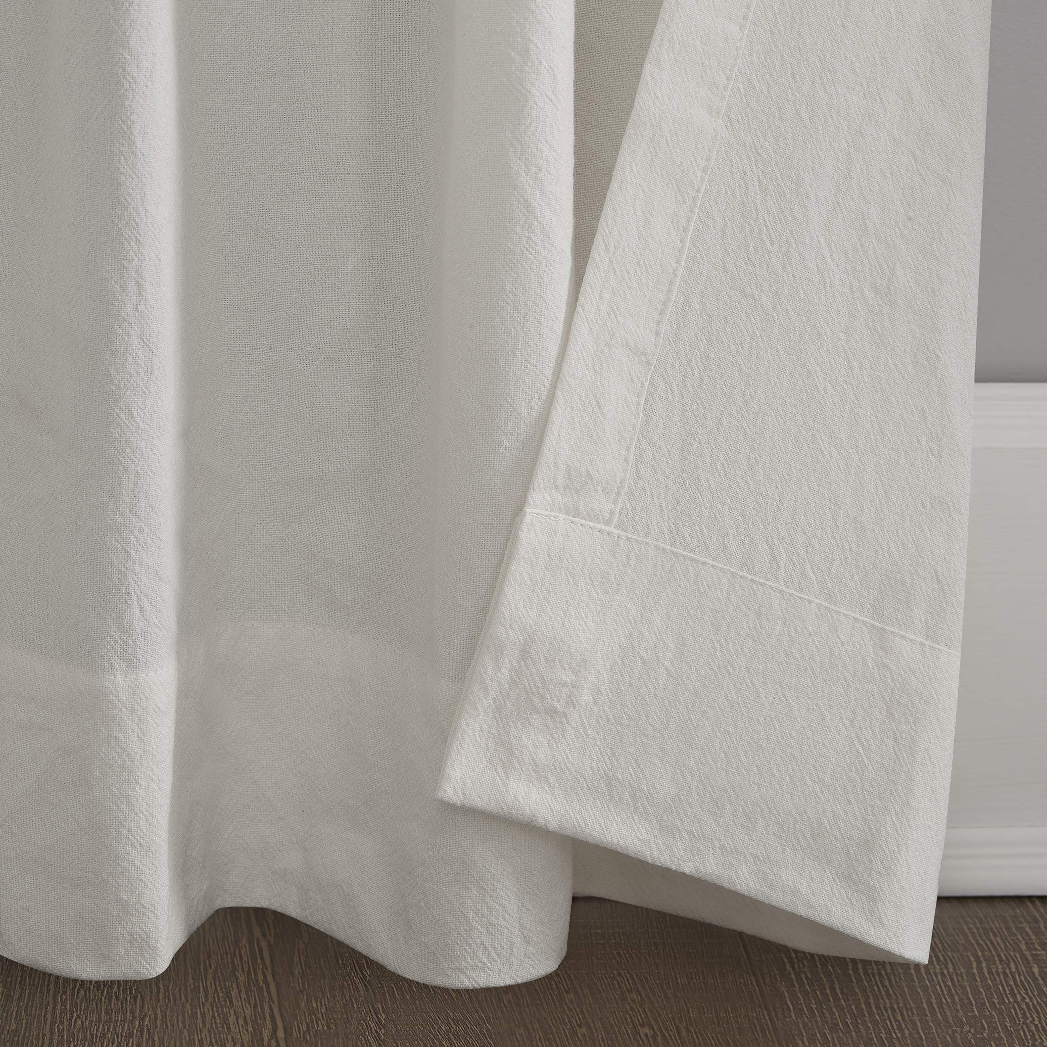 Archaeo Tenda in cotone lavato con linguetta intrecciata, 132 x 213 cm, bianco crema