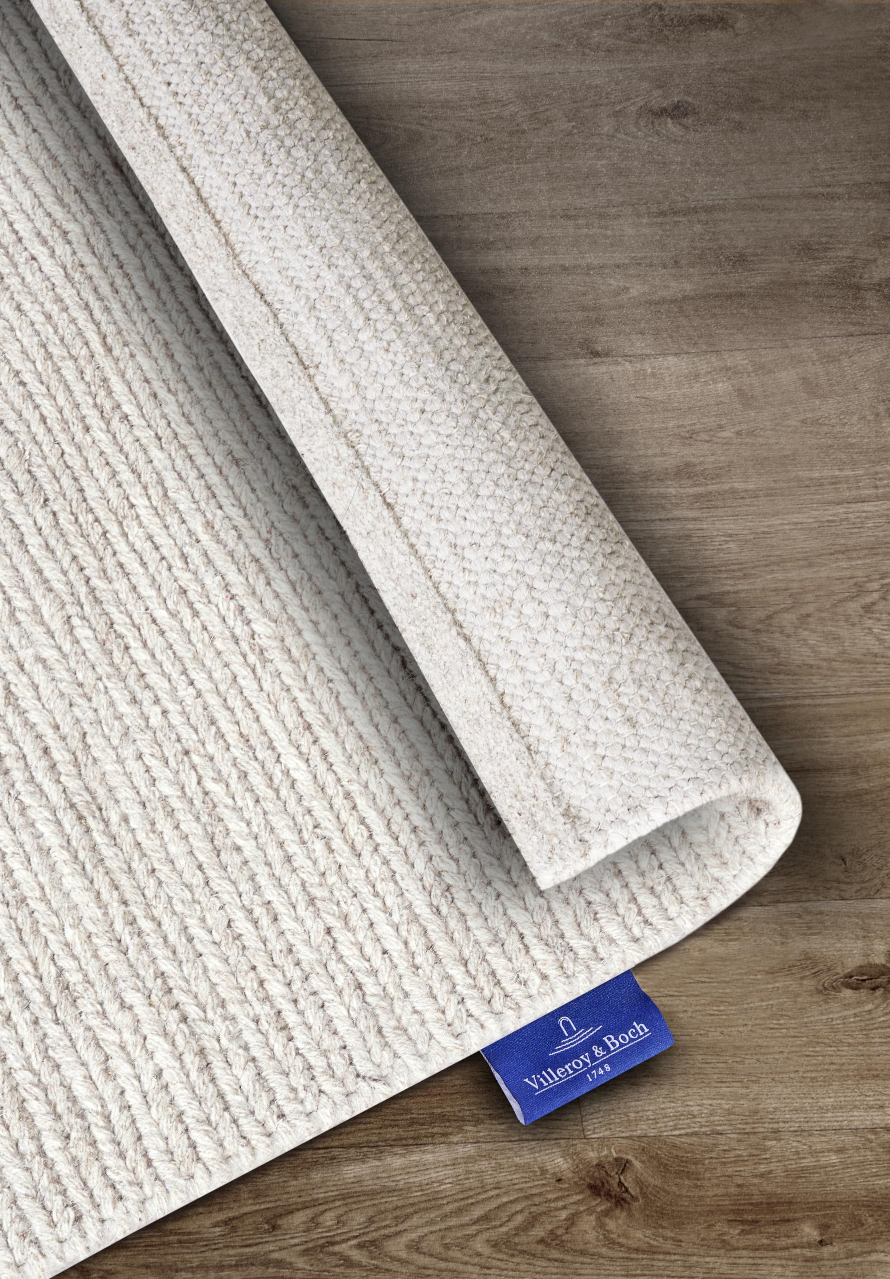 Villeroy & Boch Francois - Alfombra de Lana Natural para salón, Tejida a Mano y Natural, para salón, Dormitorio, Comedor, Pasillo, Cocina, Color Blanco Natural, 160 x 230 cm