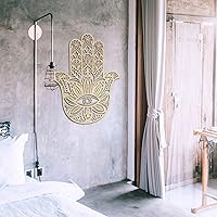 Vista 5 de Fourth Level Manufacturing Hamsa de 33 pulgadas, arte de pared de geometría sagrada para el hogar, mano malvada de hamsa, decoración de altar