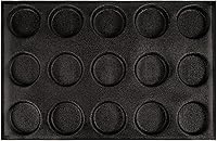 Vista 9 de FUNSHOWCASE Pan redondo bandeja perforada panadería moldes de silicona 24 mini disco cónico bollo malla hornear hoja