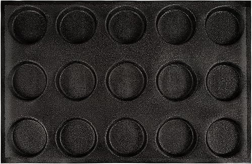 Miniatura 16 de Pan para hornear pan de hamburguesa Eclair perforado hojas de disco redondo de malla de silicona molde de 8 pan forma de círculo cónico